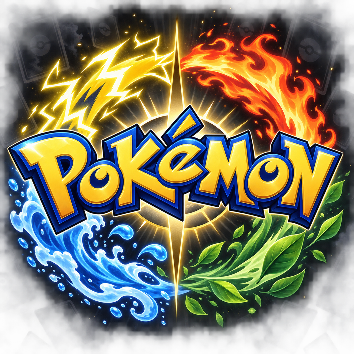 Original holographic card art representing Pokémon TCG